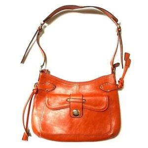 New Vintage Orange Leather Shoulder‎ Bag